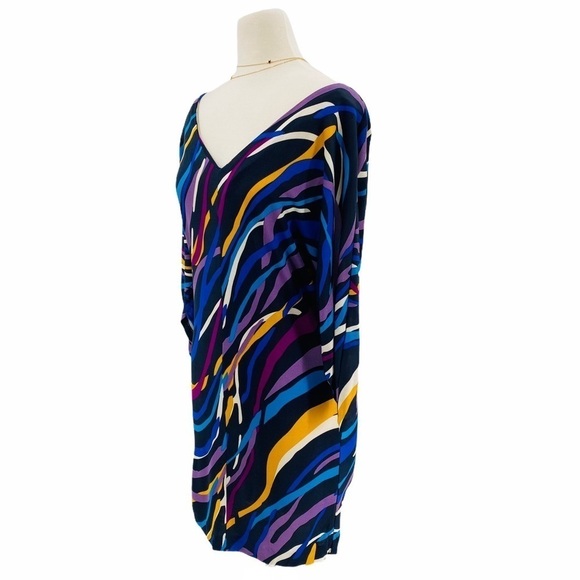 DIANE VON FURSTENBERG Giselle Multi Color Art Deco Dress Size 0 - Picture 3 of 6